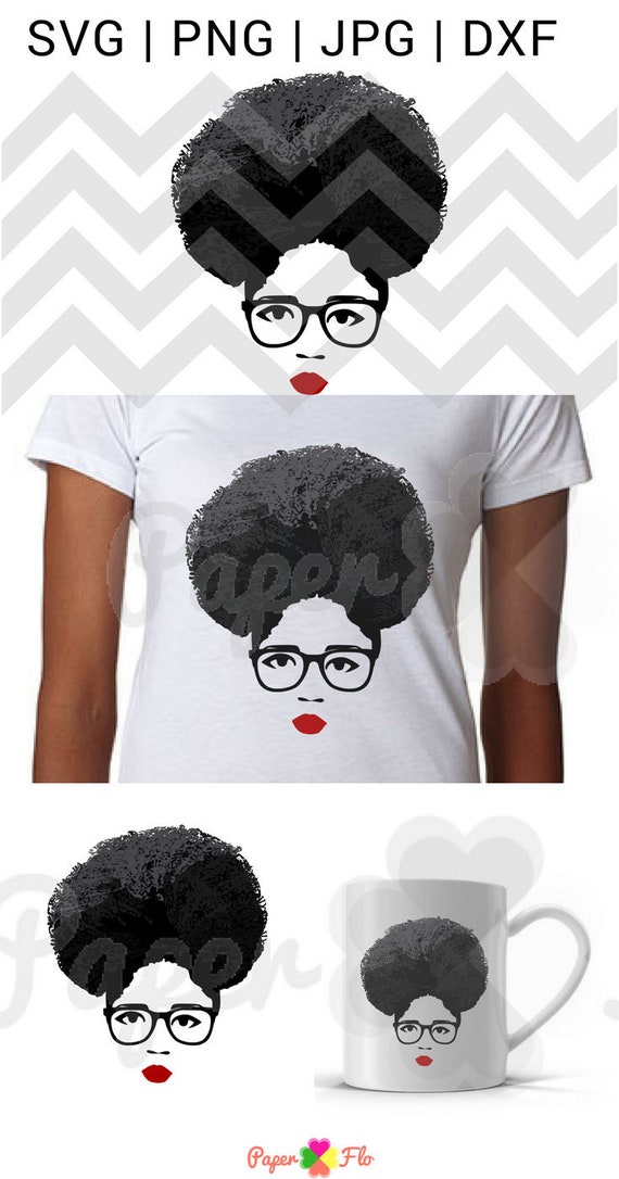 Afro Hair Lady Svg Grey Hair Svg Gray Hair Svg Face Svg Black Woman Natural Hair Vinyl Decal T Shirt Design Cut File African American Svg