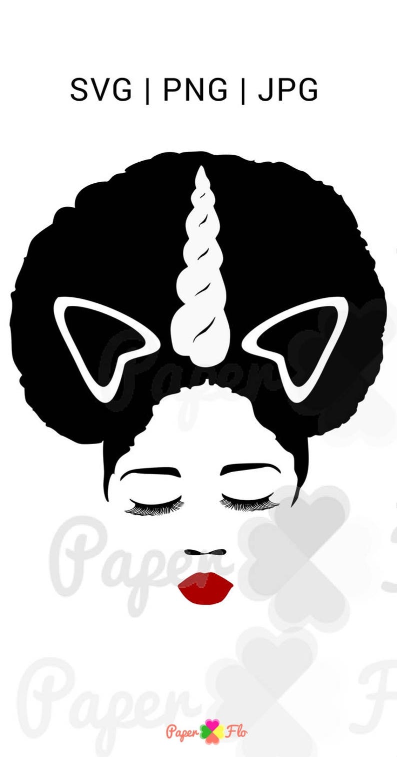 Download Unicorn afro svg red lips unicorn face svg unicorn ...