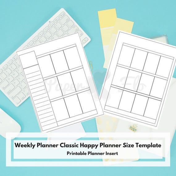 weekly planner classic happy planner size template diy planner etsy