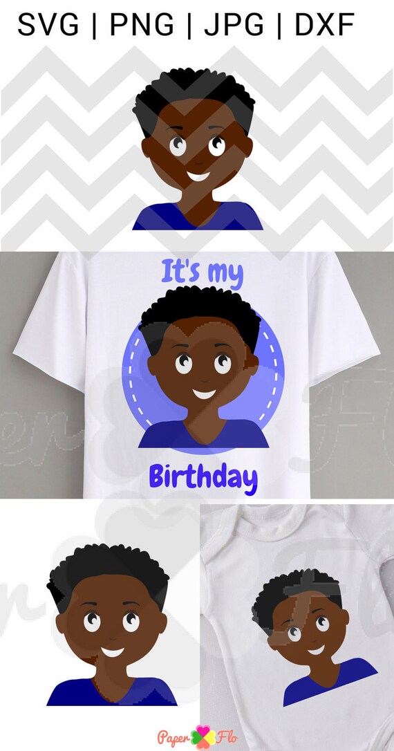 Download Free Dark Skin Boy Blue Shirt Svg Prince Crown Svg Files Black Etsy SVG Cut Files