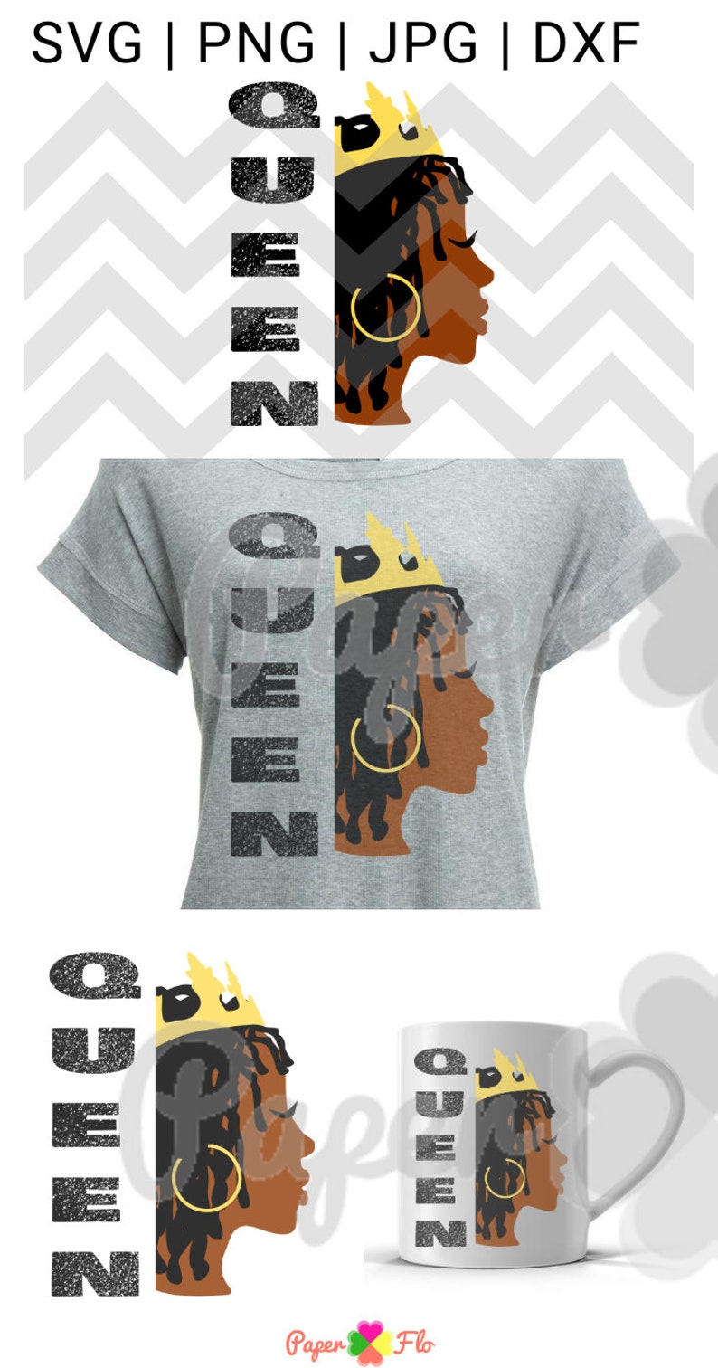 Download Black queen with dreadlocks svg woman with locs and hoop ...