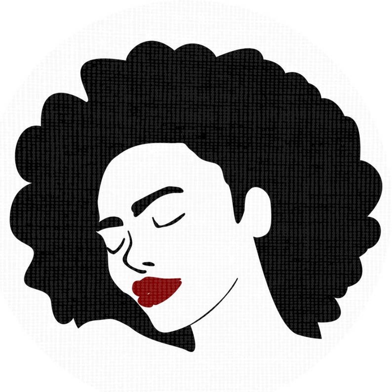 Black Woman Afro Silhouette SVG Clip Art Natural Nappy Curly | Etsy
