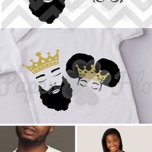 Daddy and daughter crown svg, father daughter svg, daddy and me svg, black dad shirt svg cutting files, king and princess svg, black father image 3