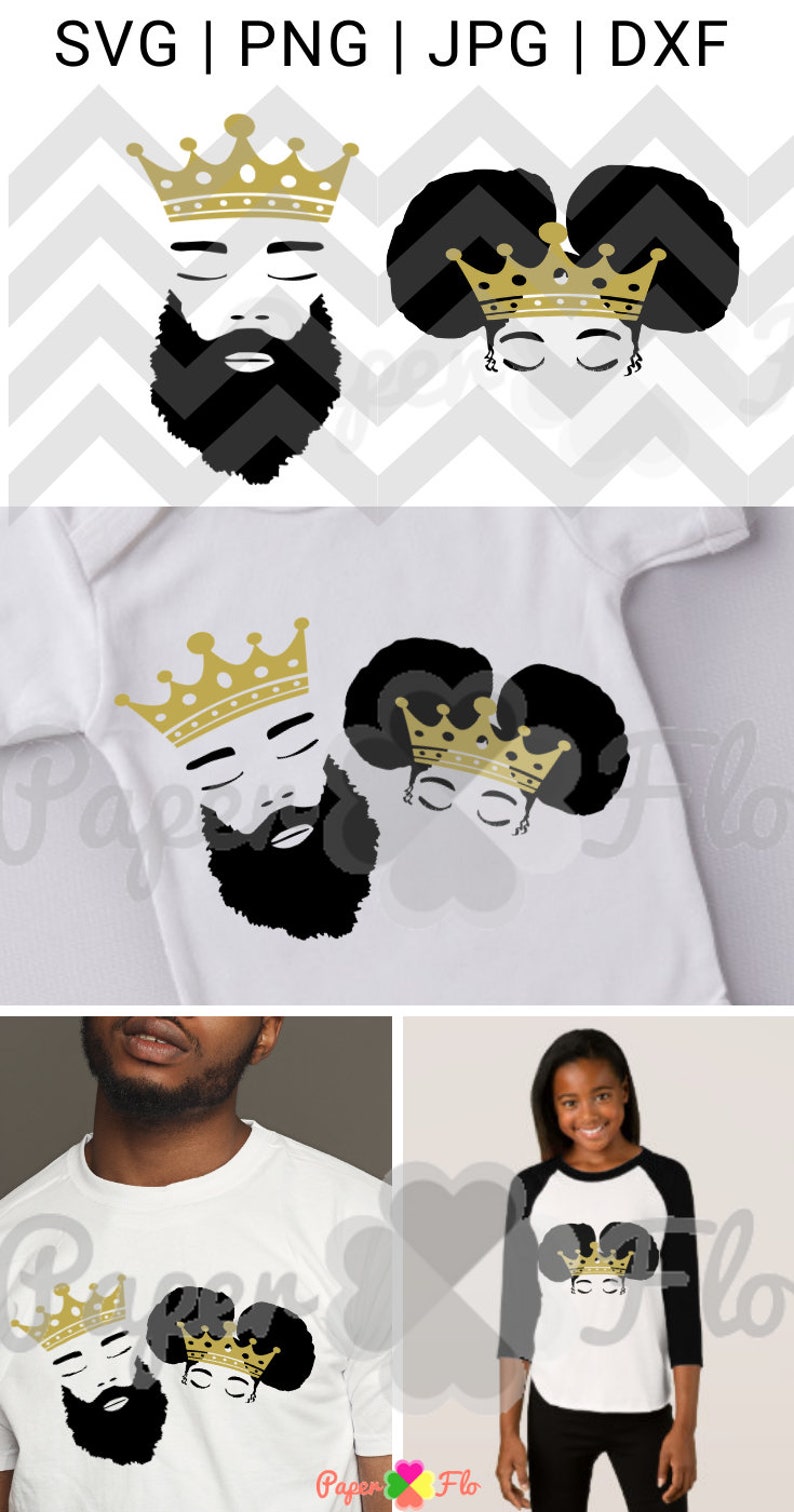 Daddy and daughter crown svg, father daughter svg, daddy and me svg, black dad shirt svg cutting files, king and princess svg, black father image 3