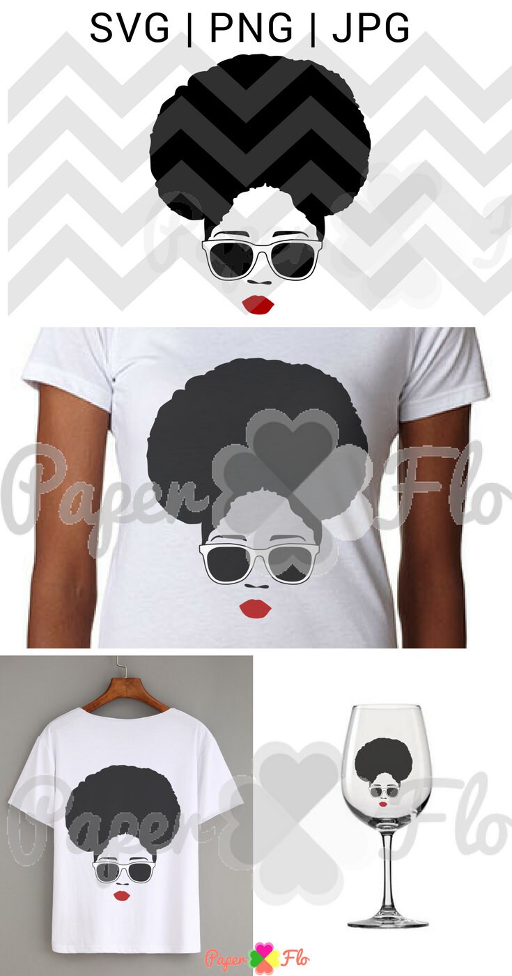 Download Afro sunglasses SVG black woman face SVG Black Girl SVG | Etsy