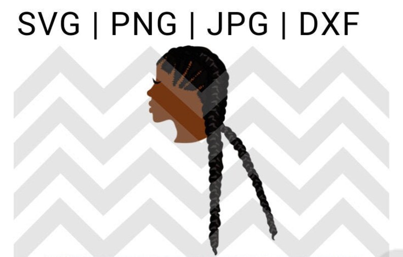 Download Black girl with two braids svg file | Etsy