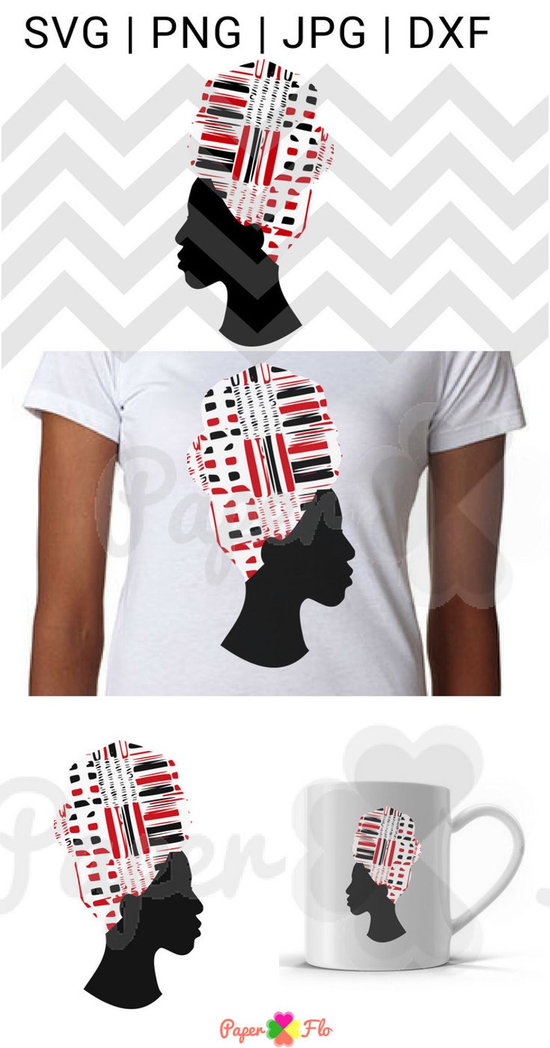 Download Red white headwrap SVG Silhouette clip art black woman jpg ...
