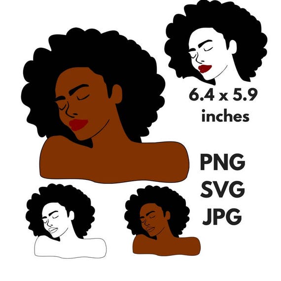 Download Black Woman Afro Silhouette SVG Clip Art Natural Nappy ...