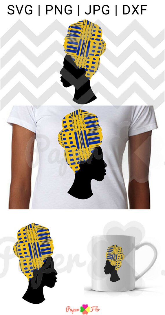 Download African blue and yellow headwrap svg melanin woman svg ...
