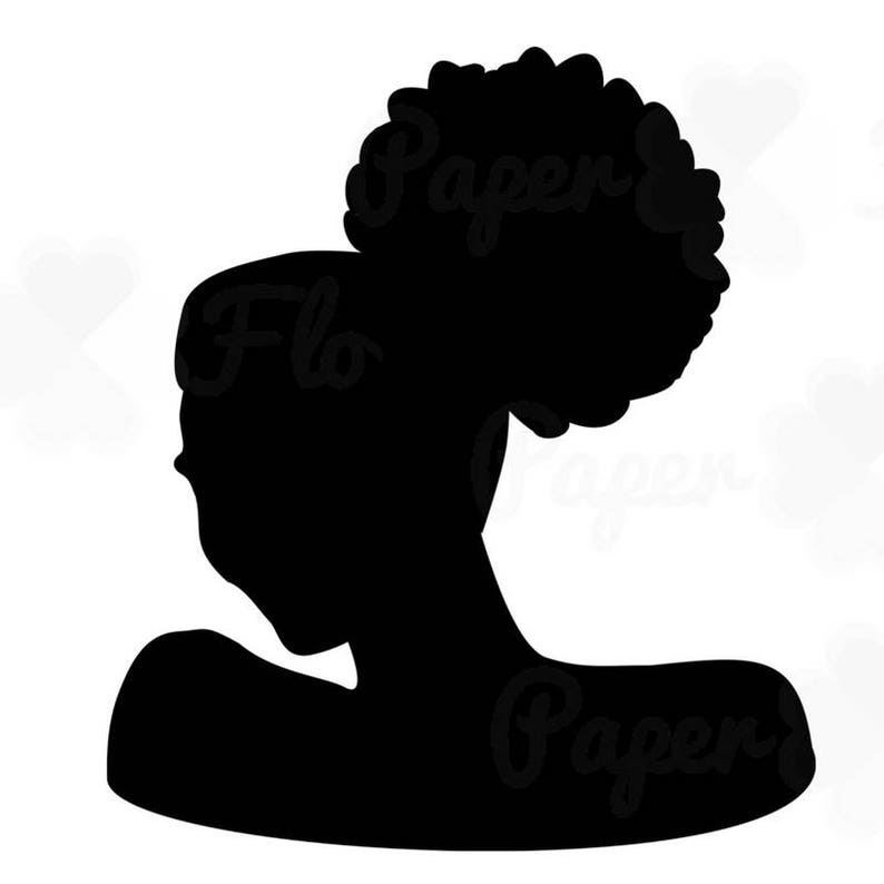 Download Afro Puff Silhouette SVG Clip Art African Woman Natural ...