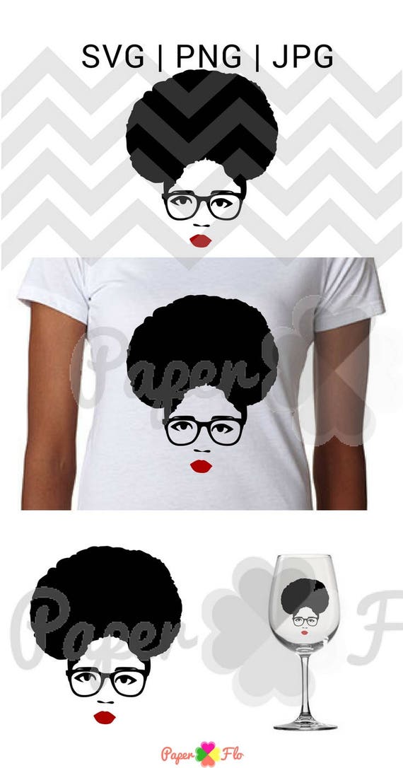 Download Afro Glasses Svg Black Woman Face Svg Black Girl Svg Natural Etsy