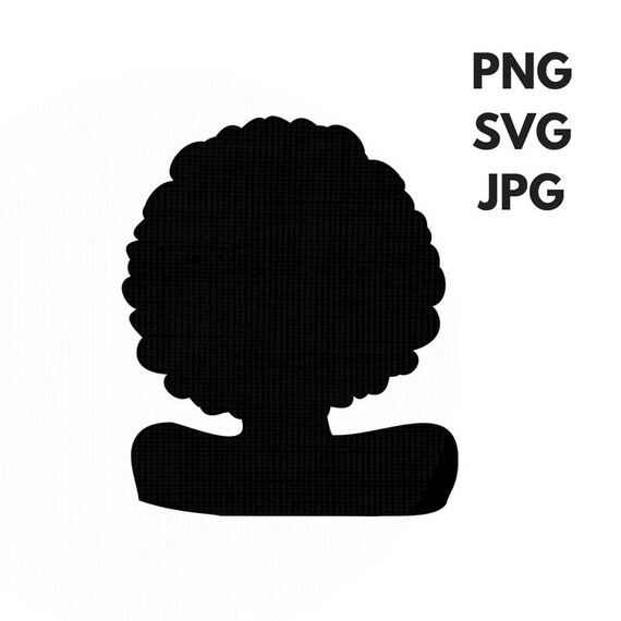 Afro Svg Silhouette Clip Art Afro Natural Hair Png Files Etsy