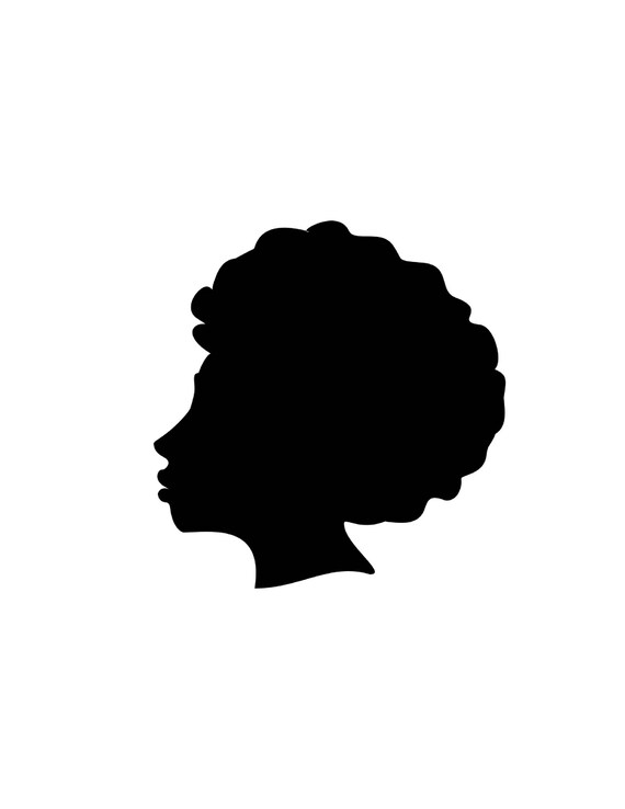 Afro Silhouette Svg Clip Art Afro Natural Hair Png Files Etsy