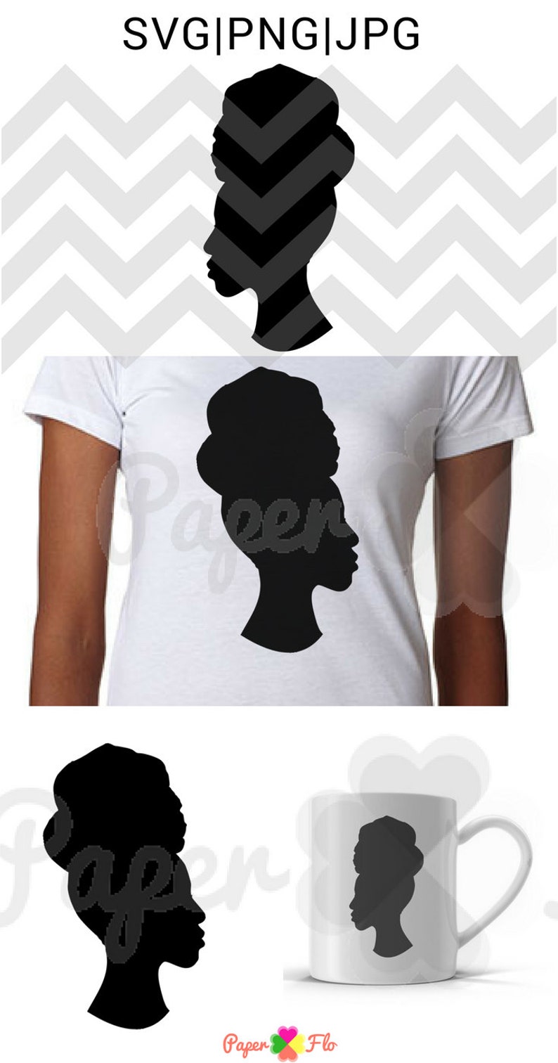 Download Headwrap Woman Silhouette SVG Clip Art head wrap png files | Etsy