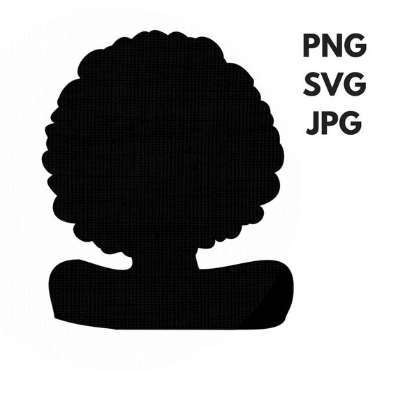 Afro Svg Silhouette Clip Art Afro Natural Hair Png Files Etsy