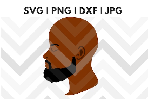 Download Black man bald head and beard svg Cut Files | Etsy