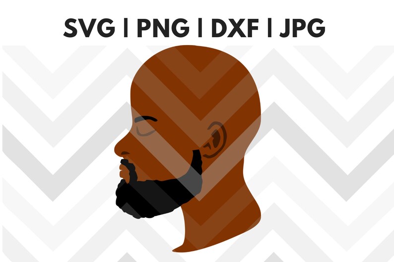 Download Black man bald head and beard svg Cut Files | Etsy