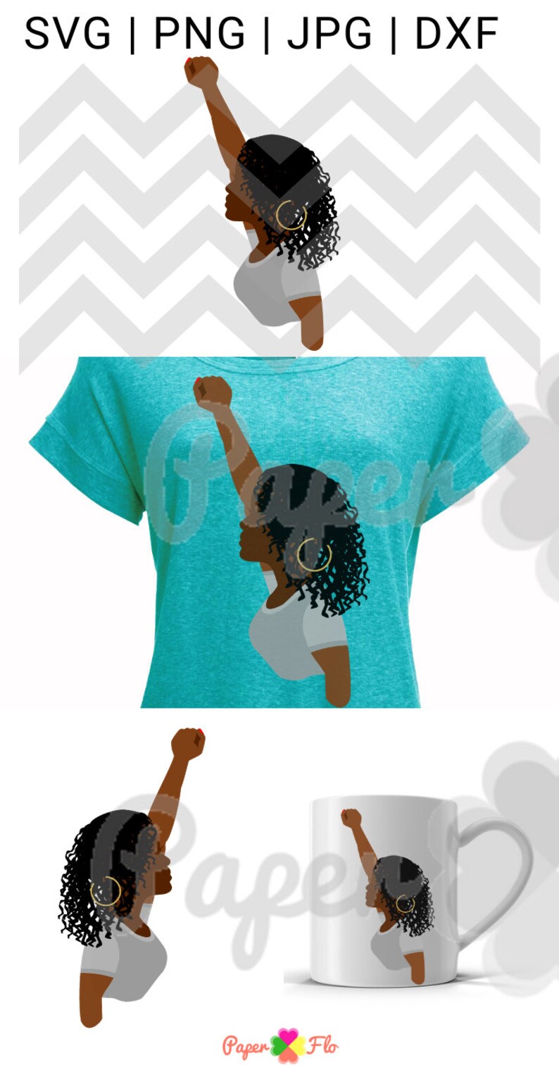 Download Black power fist locs woman svg black woman with dreadlocks | Etsy