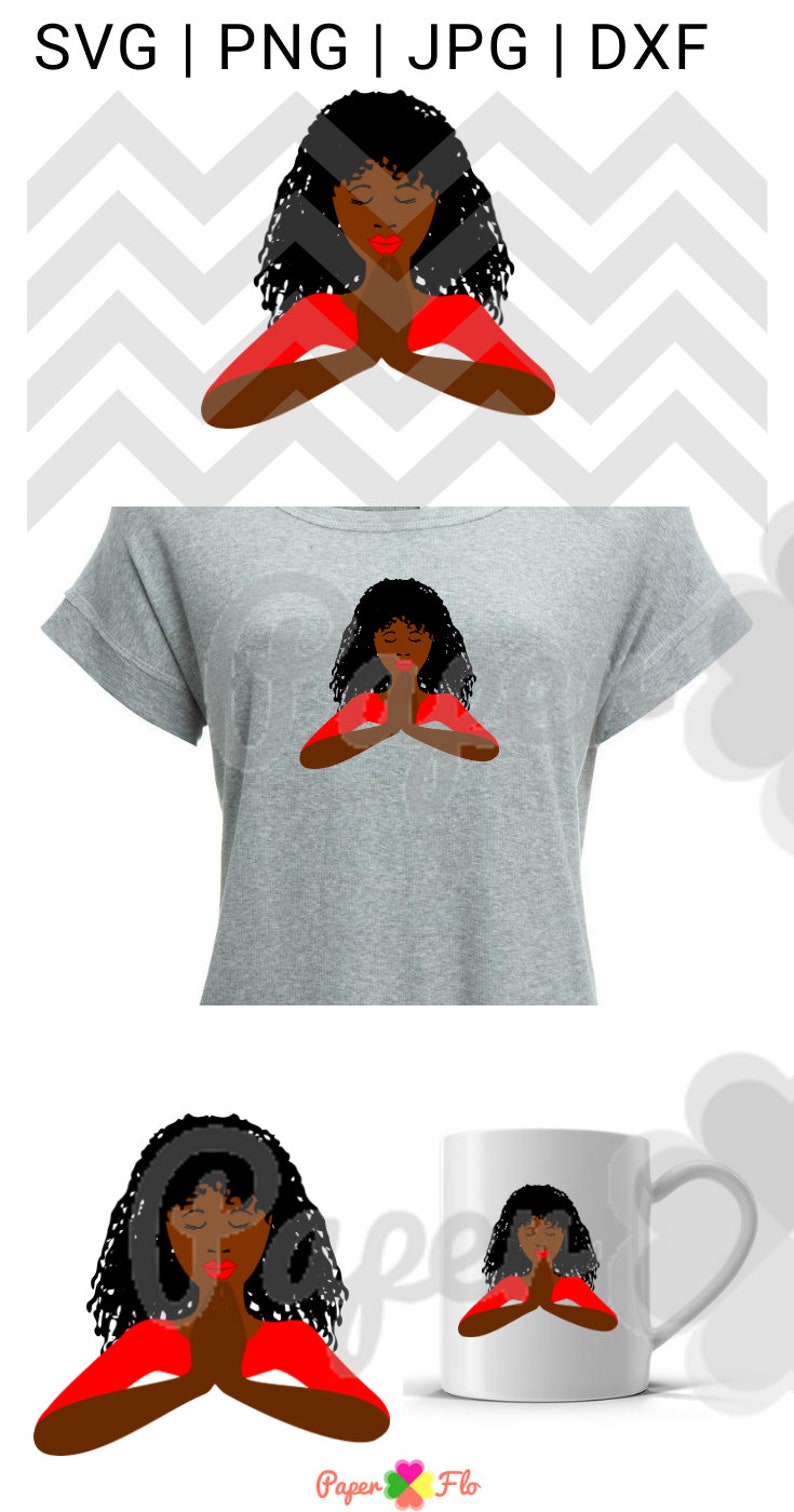 Praying woman cut file praying hands png black woman pray png | Etsy