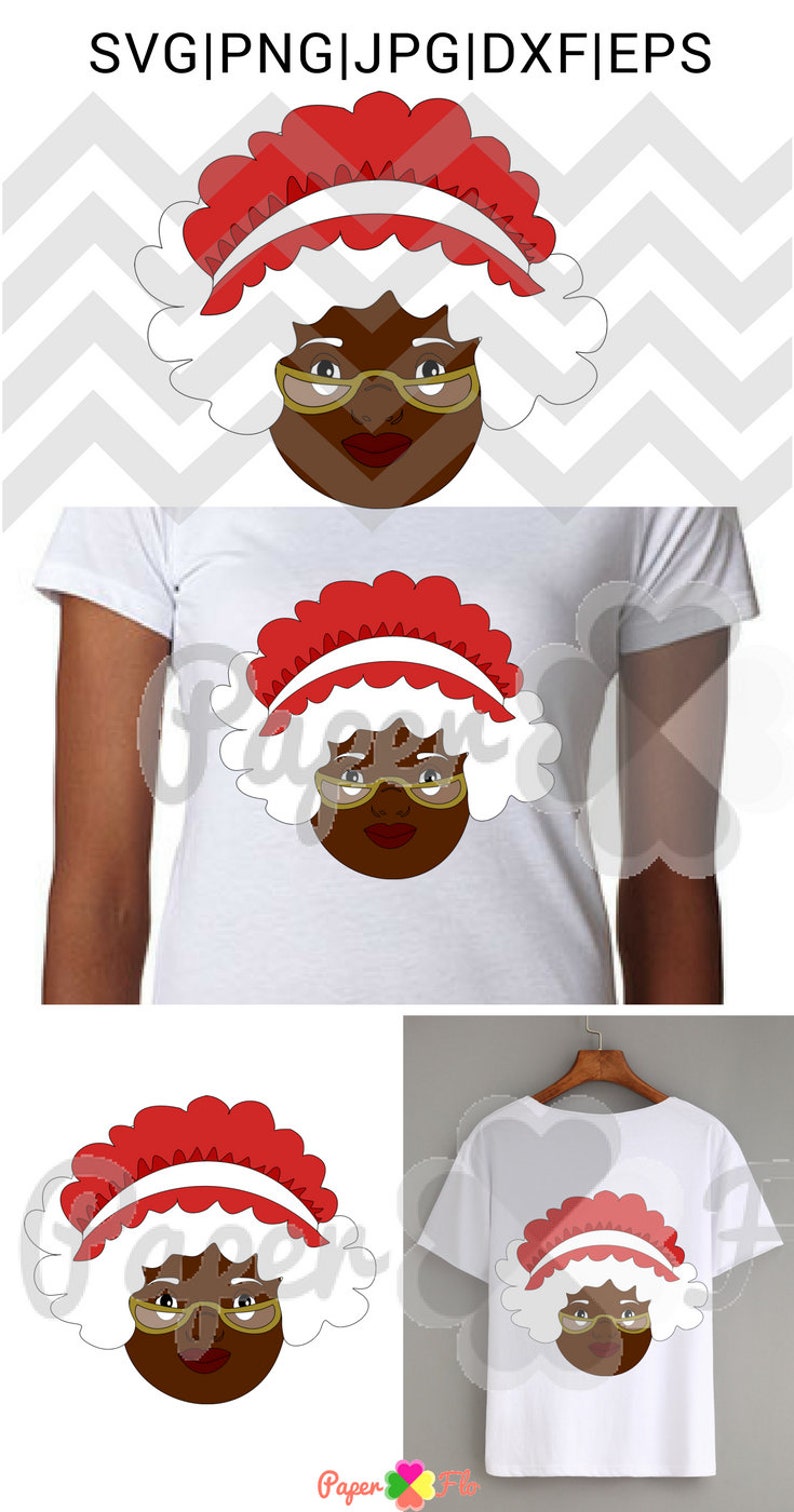 Download Black Mrs Claus SVG Clip Art Female Santa Claus DXF Files ...