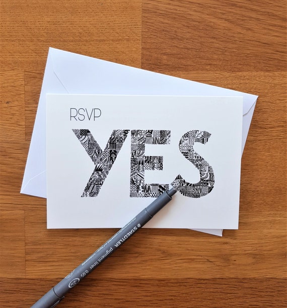 Rsvp Yes Card Size A6 Etsy