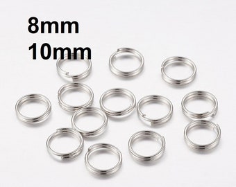 Biegeringe, Verbindungsringe, Spaltringe, Splitringe, 8mm, 10mm