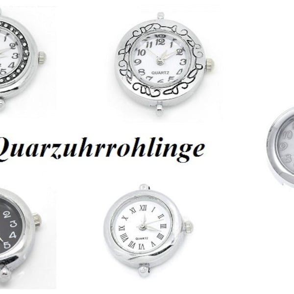 Uhr-Rohling, Armbanduhr, Kettenuhr, silber, Vintage-Stil, Quarzuhr, Auswahl