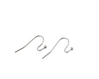 50 ear hooks stainless steel, earrings, earrings