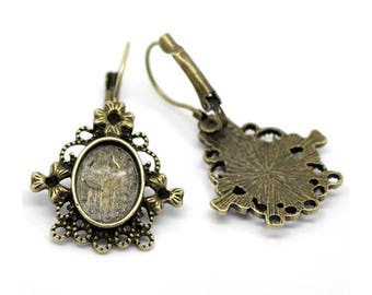 10 earrings, ear clips, earwires, adhesive backing, bronze