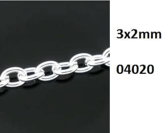 10-meter link chains, silver-plated, selection