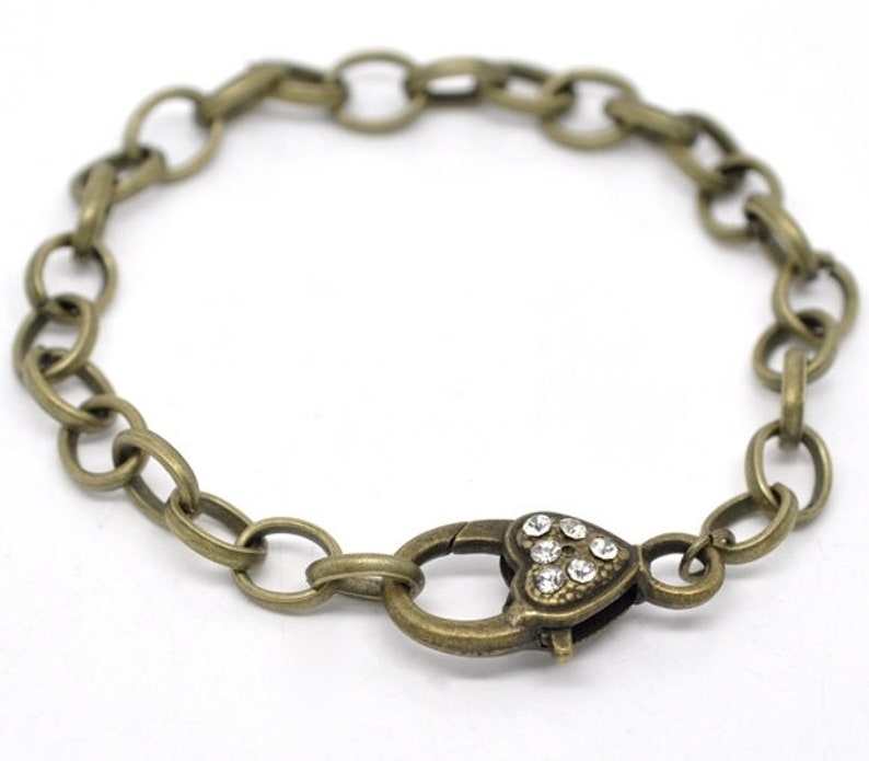 20 cm Rhinestone Bracelet Limb Bracelet 14365 Carabiner/'s Kiss bronze