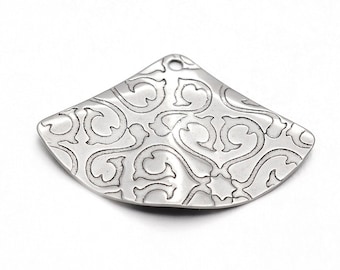 2x pendant, stainless steel, pattern