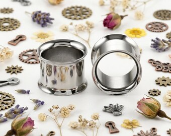 Flesh Tunnel, stainless steel, piercing, surgical steel, silver