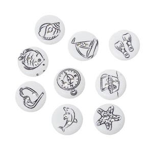 100 buttons, maritime, button, wooden button, wood, 18 mm