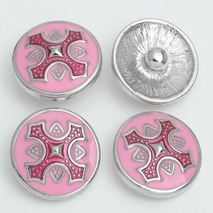 Snap button, snap fastener, size L, silver-multicolored