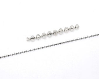 8 m ball chain, 2 mm balls, silver, chain