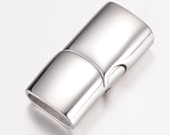 Stainless steel magnetic clasp, clasp, jewelry clasp, bracelet, leather, matt or shiny