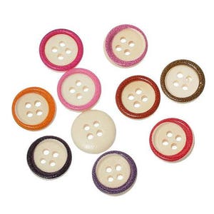 200 buttons, button, wooden button, wood, 15 mm, colorful,