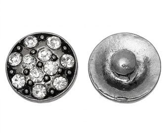 Button, Druckknopfbutton,Gr. S,  Petite, silber
