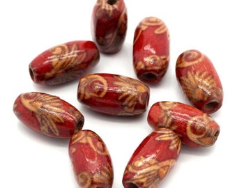 20 wooden beads, pearls, wood, jewelry beads, olives
