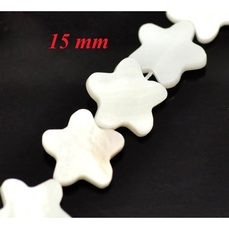 mother-of-pearl star,15 mm 29 mother-of-pearl pearls jewelry beads white