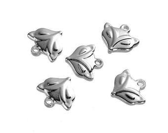 3 pendants, fox, stainless steel, pendant, jewelry pendant