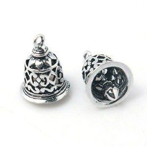 4 pendants bells, jewelry pendants, jingle bell
