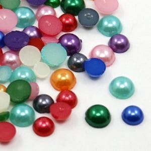 100 cabochon colorati da 4-6 mm, in acrilico, pietre adesive, pietre preziose