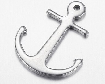 1 pendant, anchor, ship's anchor, nautical, stainless steel, silver