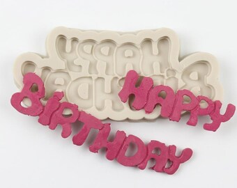 Silikonform , Happy Bithday, Geburtstag,  Mold