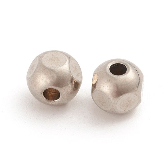 10 Beads, Stainless Steel, Stainless Steel Beads, Mm, Silver