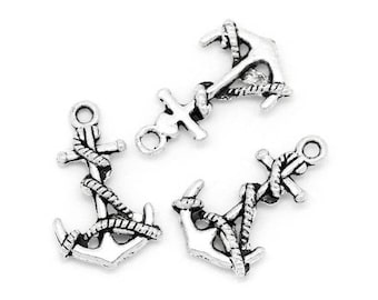 100 pendants, anchor, ship anchor, silver