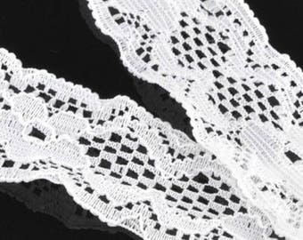 18 meters lace ribbon, lace, elastic, white, ribbon, lace border