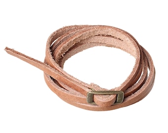 Leather strap, light brown, imitation leather, leather look, wrap bracelet, watch strap